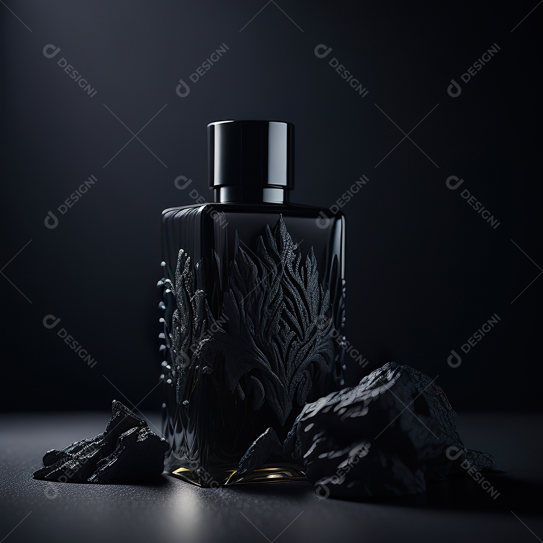 Imagem realista de frasco de perfume  sobre fundo isolado