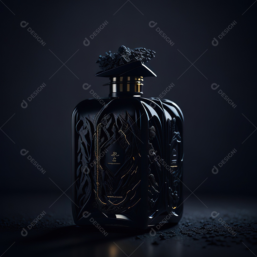 Imagem realista de frasco de perfume  sobre fundo isolado