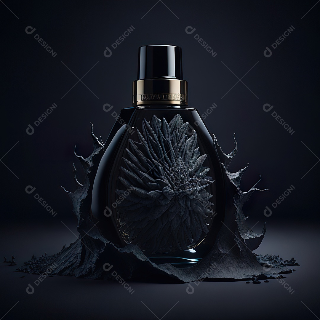 Imagem realista de frasco de perfume  sobre fundo isolado