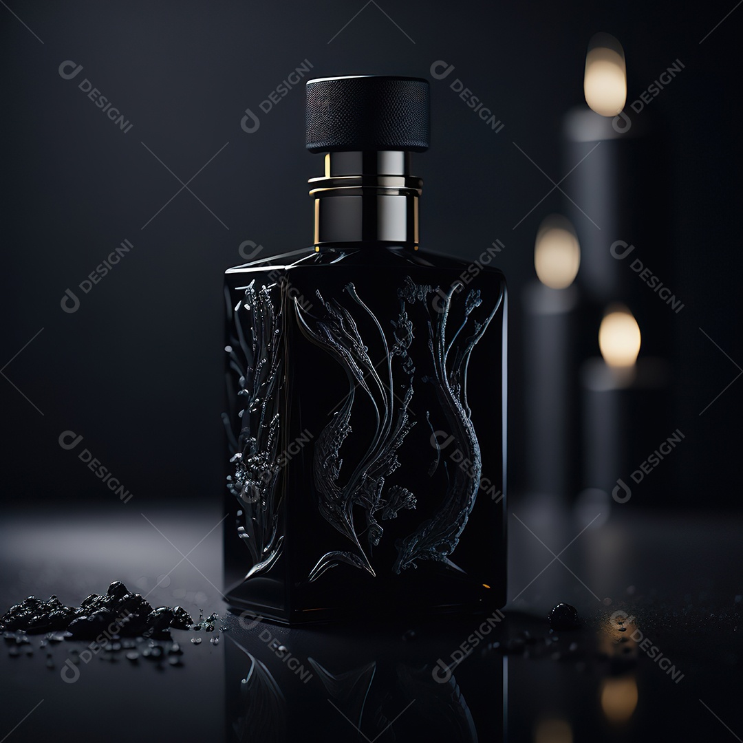 Imagem realista de frasco de perfume sobre fundo isolado