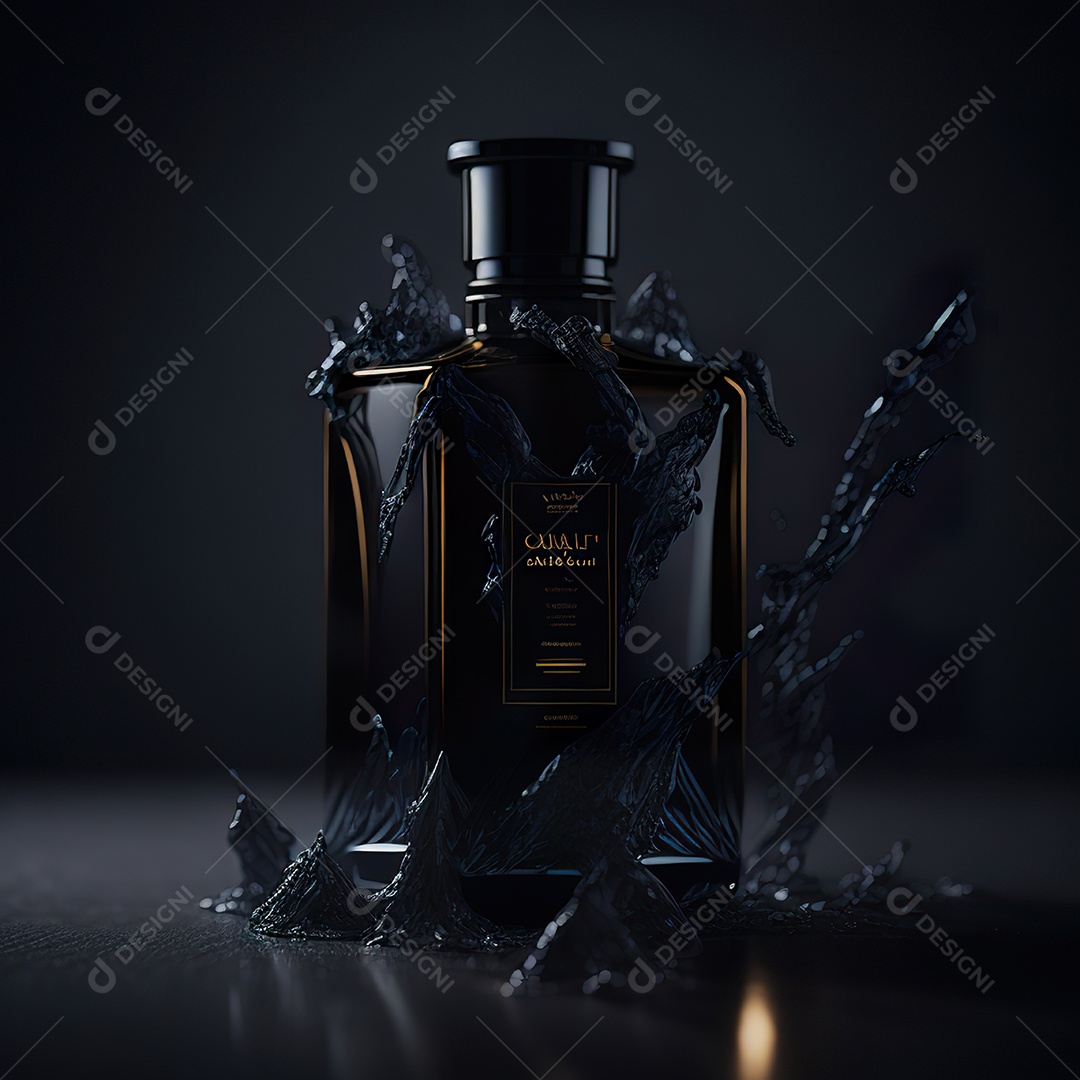 Imagem realista de frasco de perfume  sobre fundo isolado