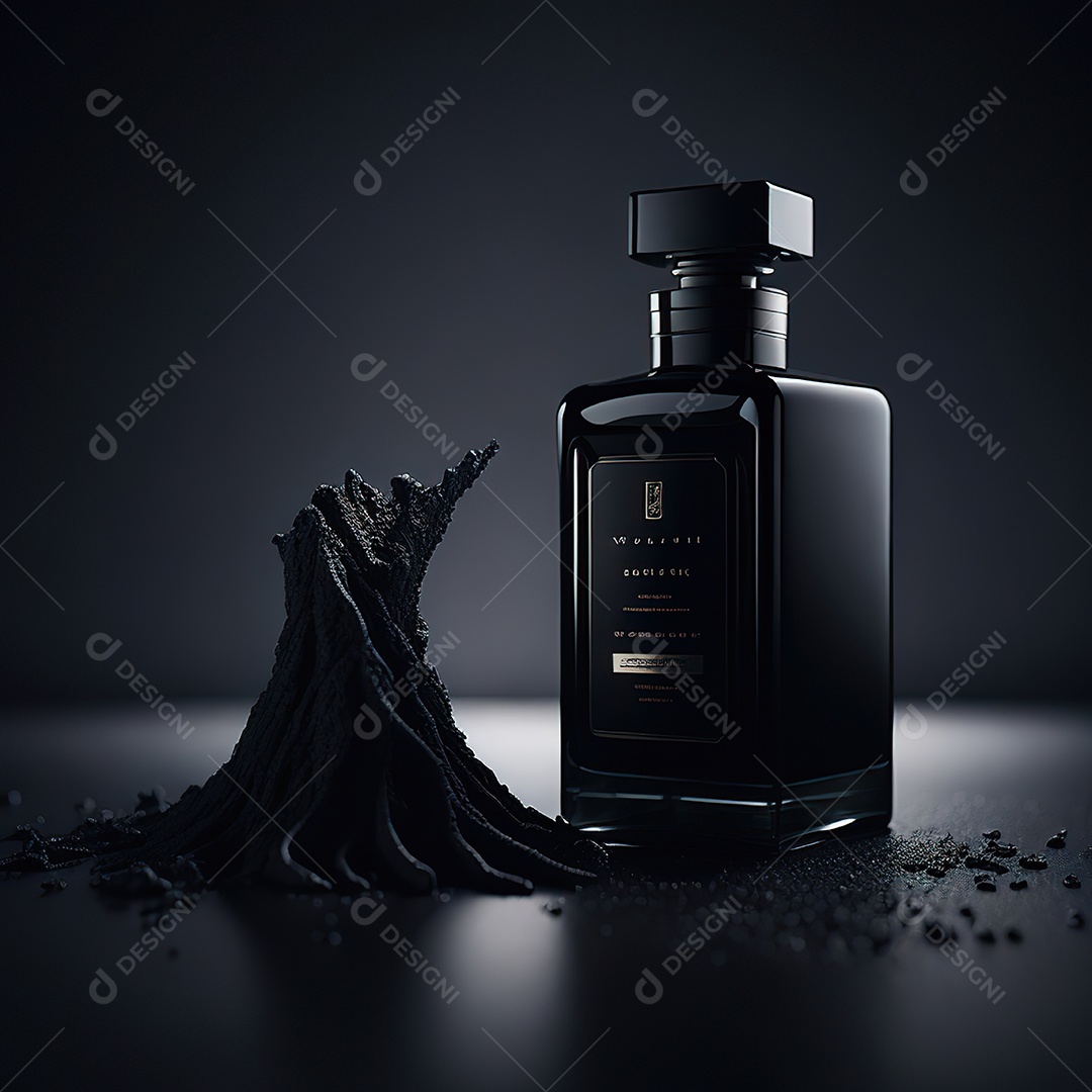 Imagem realista de frasco de perfume  sobre fundo isolado