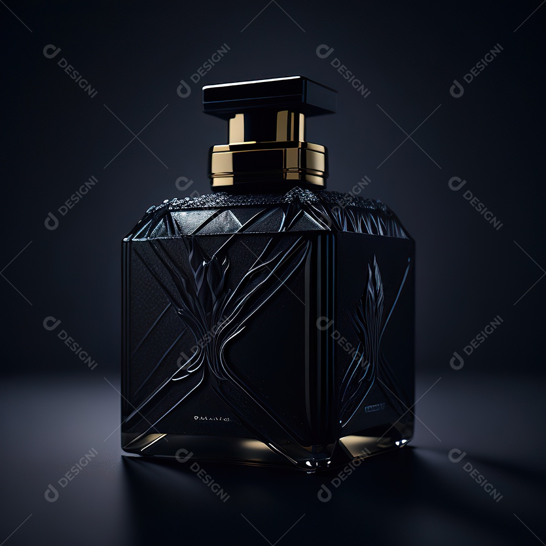 Imagem realista de frasco de perfume  sobre fundo isolado