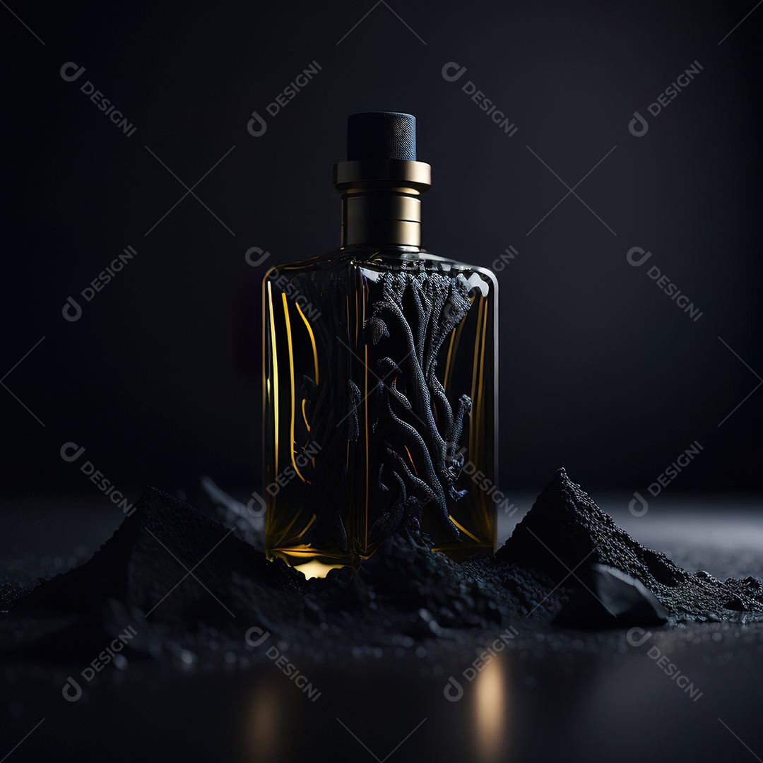 Imagem realista de frasco de perfume  sobre fundo isolado