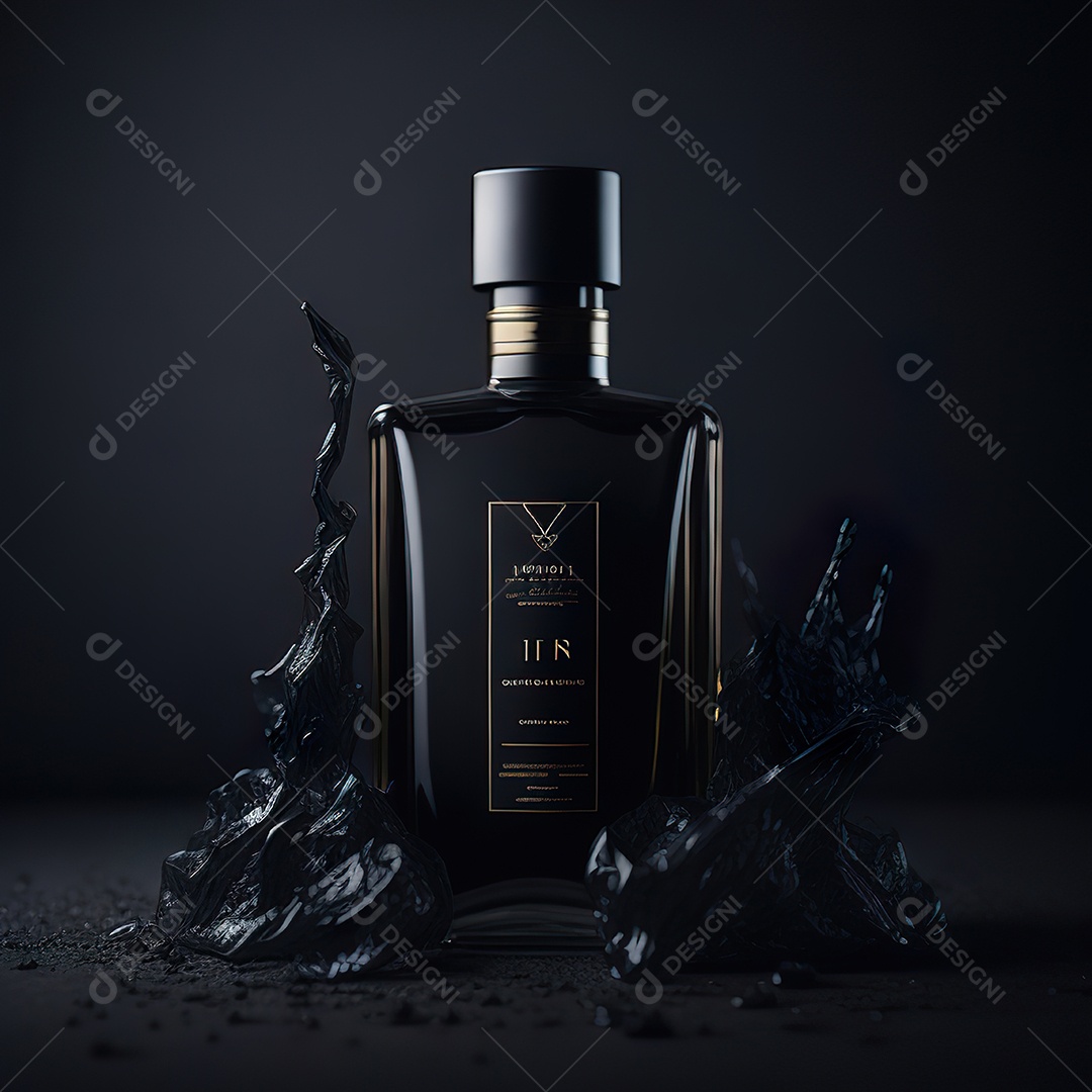 Imagem realista de frasco de perfume  sobre fundo isolado