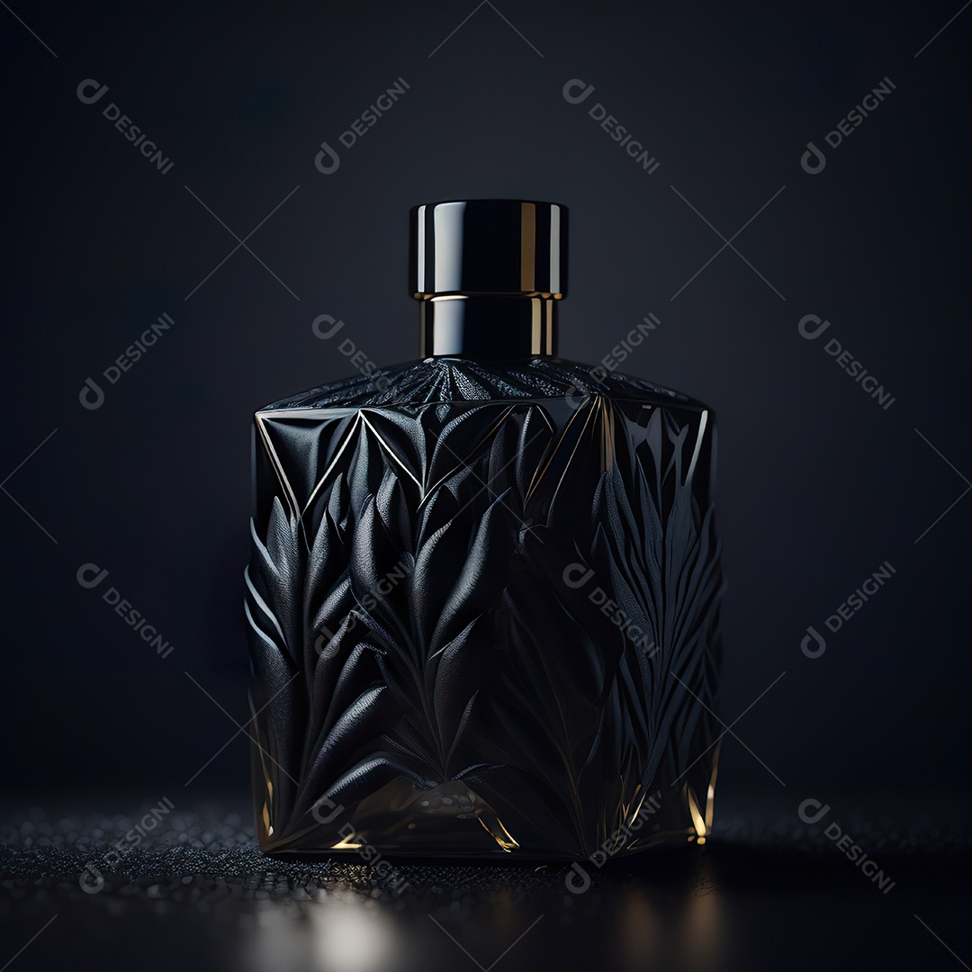 Imagem realista de frasco de perfume  sobre fundo isolado