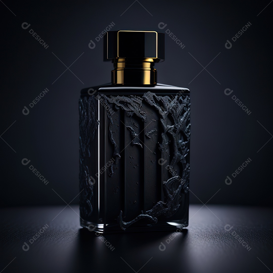 Imagem realista de frasco de perfume  sobre fundo isolado