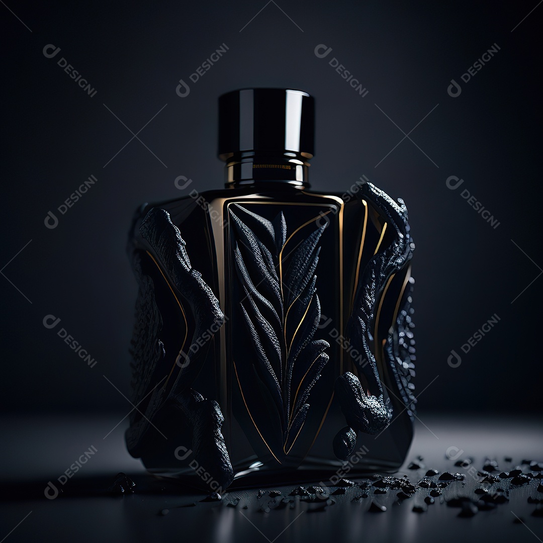 Imagem realista de frasco de perfume  sobre fundo isolado