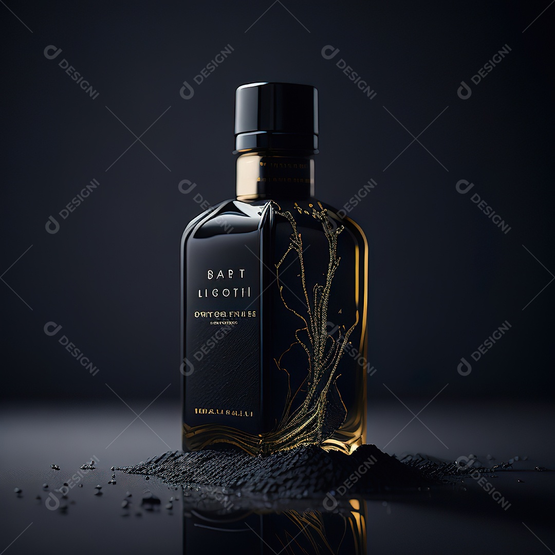 Imagem realista de frasco de perfume  sobre fundo isolado