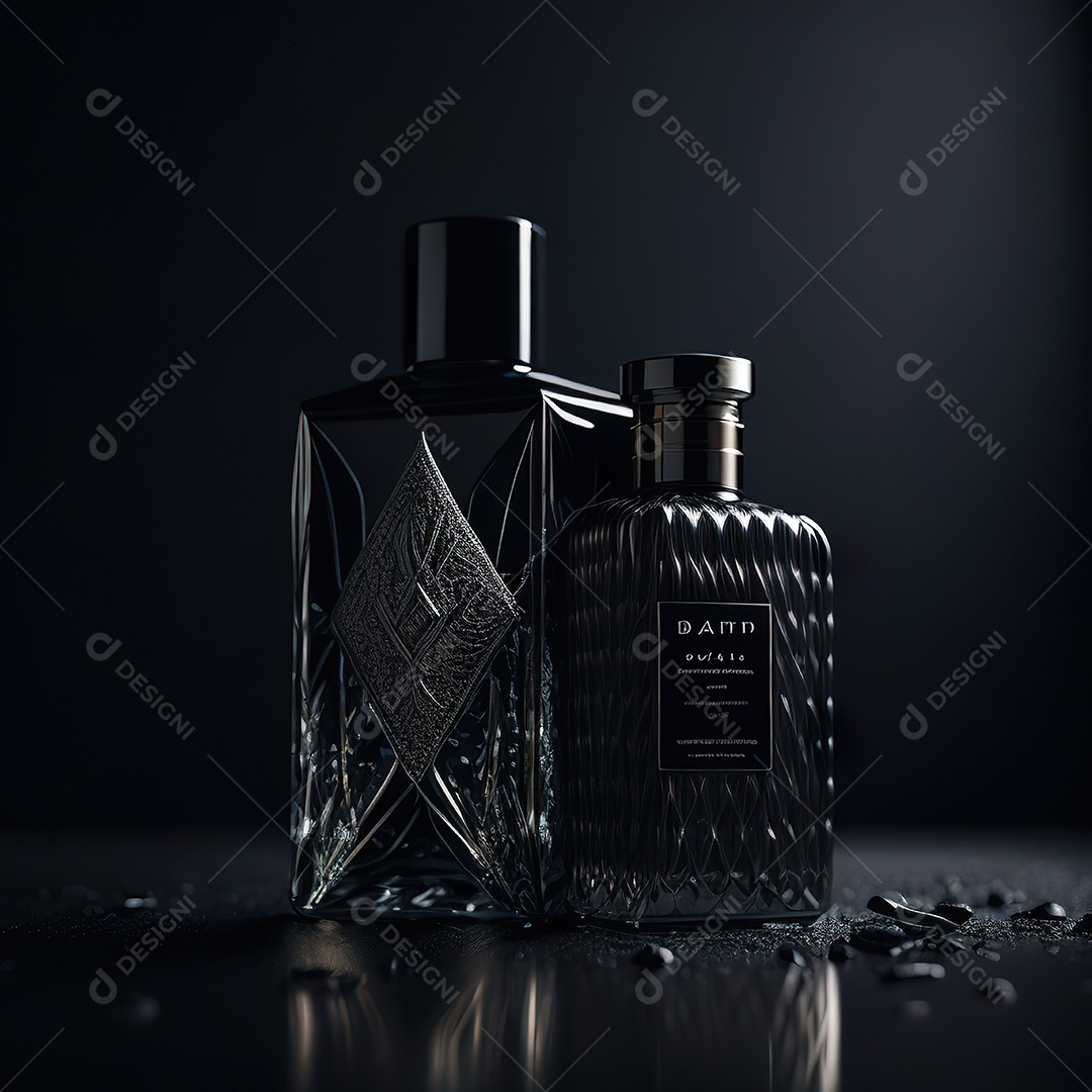 Imagem realista de frasco de perfume  sobre fundo isolado