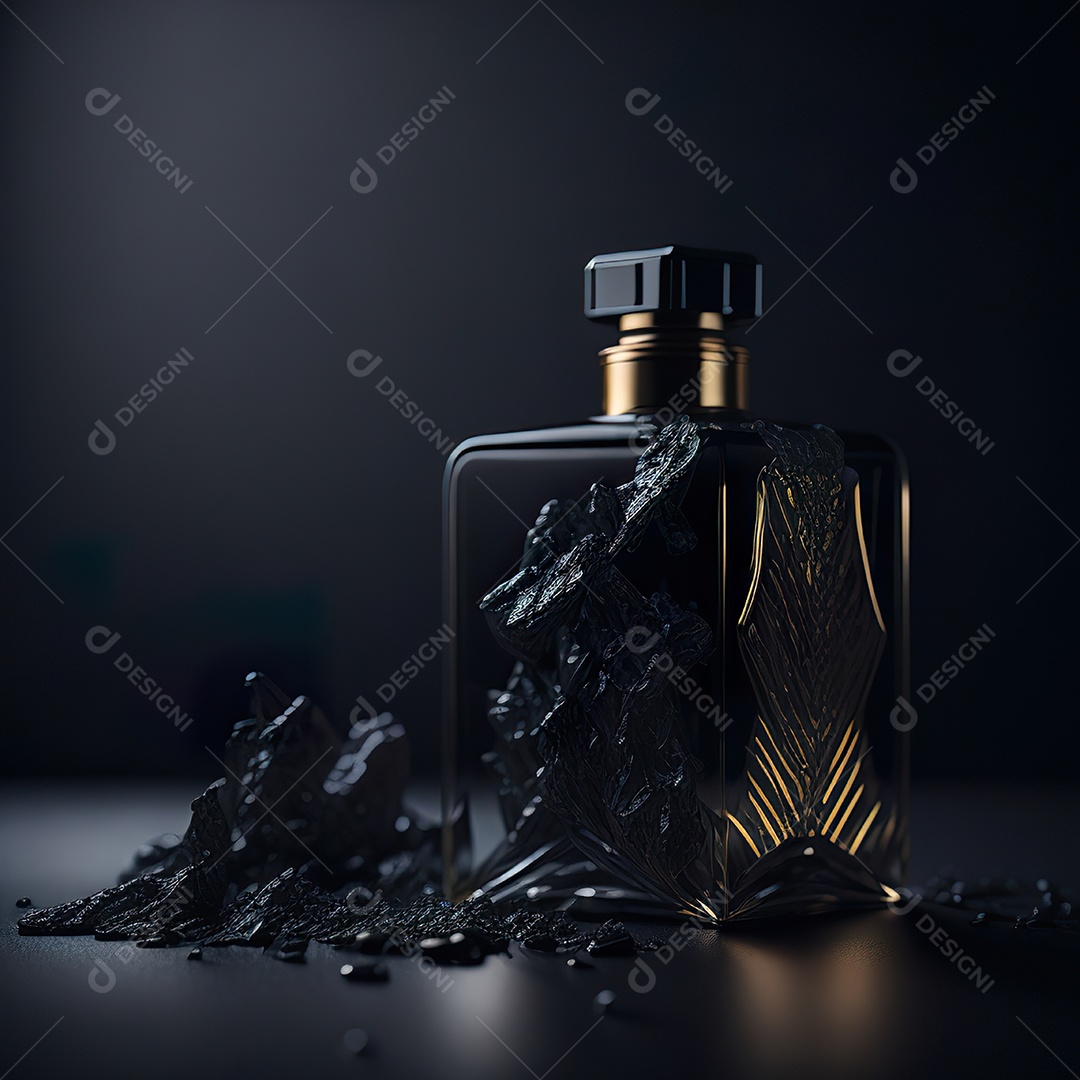 Imagem realista de frasco de perfume  sobre fundo isolado