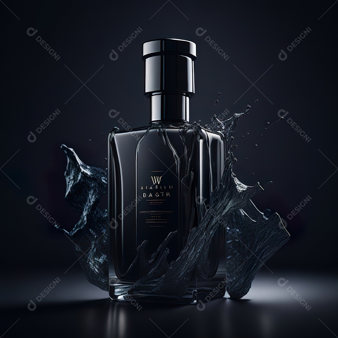 Imagem realista de frasco de perfume  sobre fundo isolado