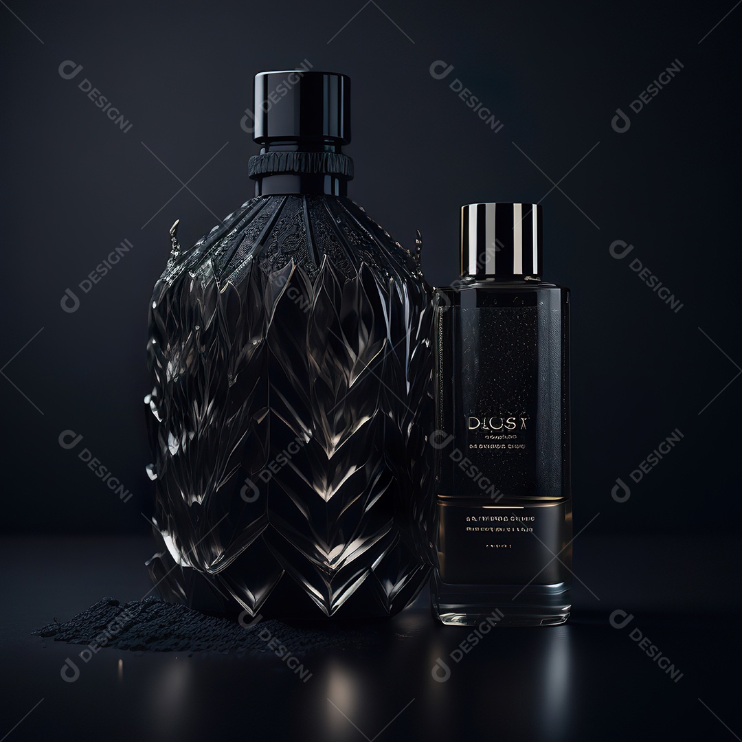 Imagem realista de frasco de perfume  sobre fundo isolado