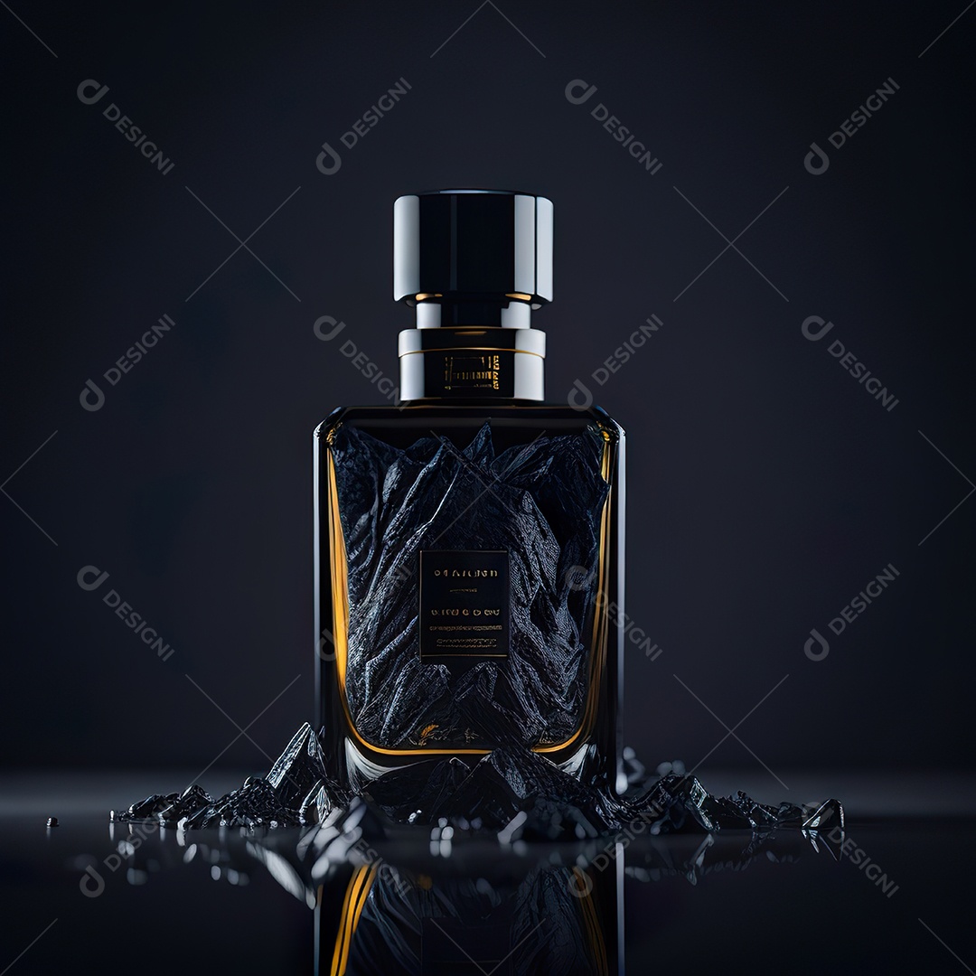 Imagem realista de frasco de perfume sobre fundo isolado