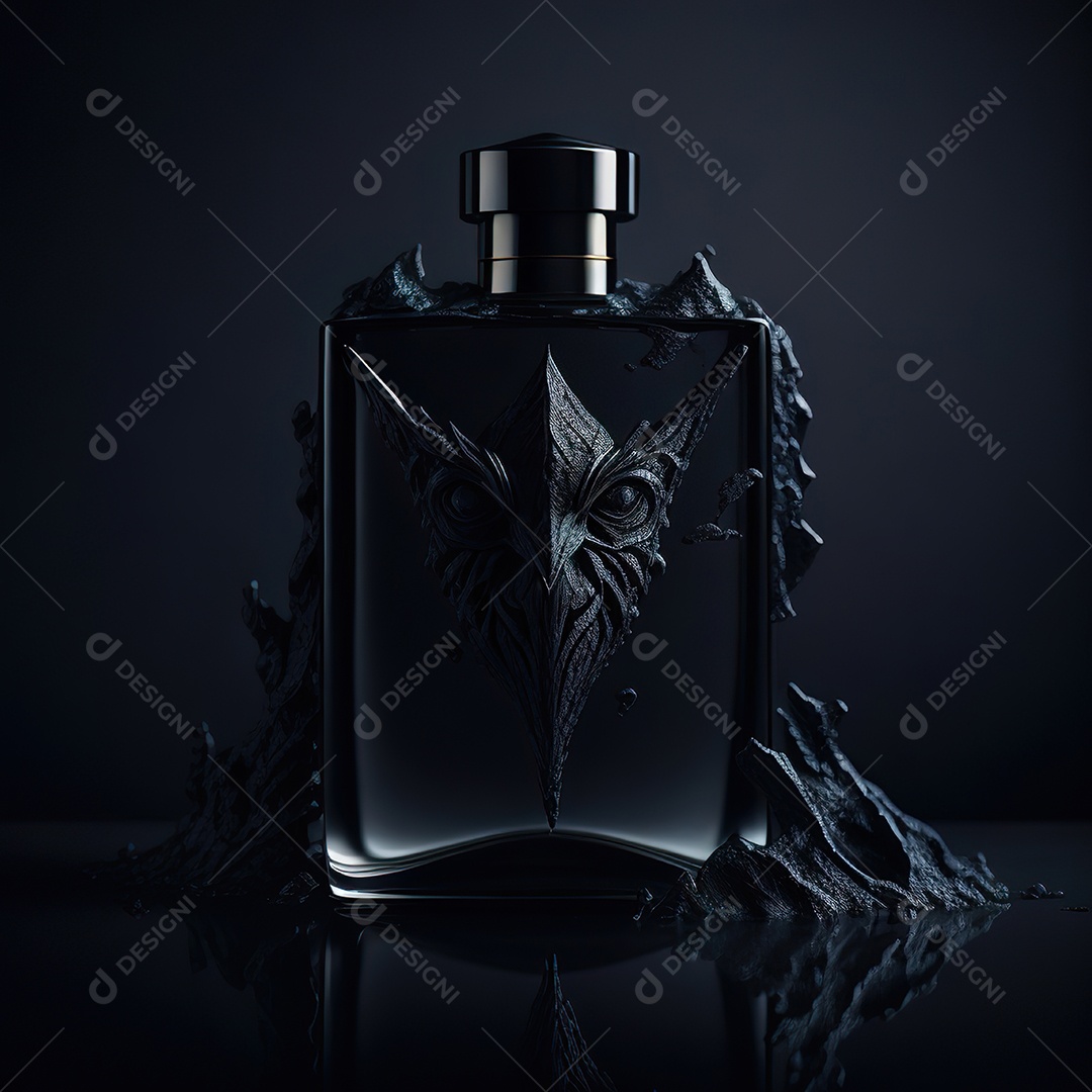 Imagem realista de frasco de perfume sobre fundo isolado