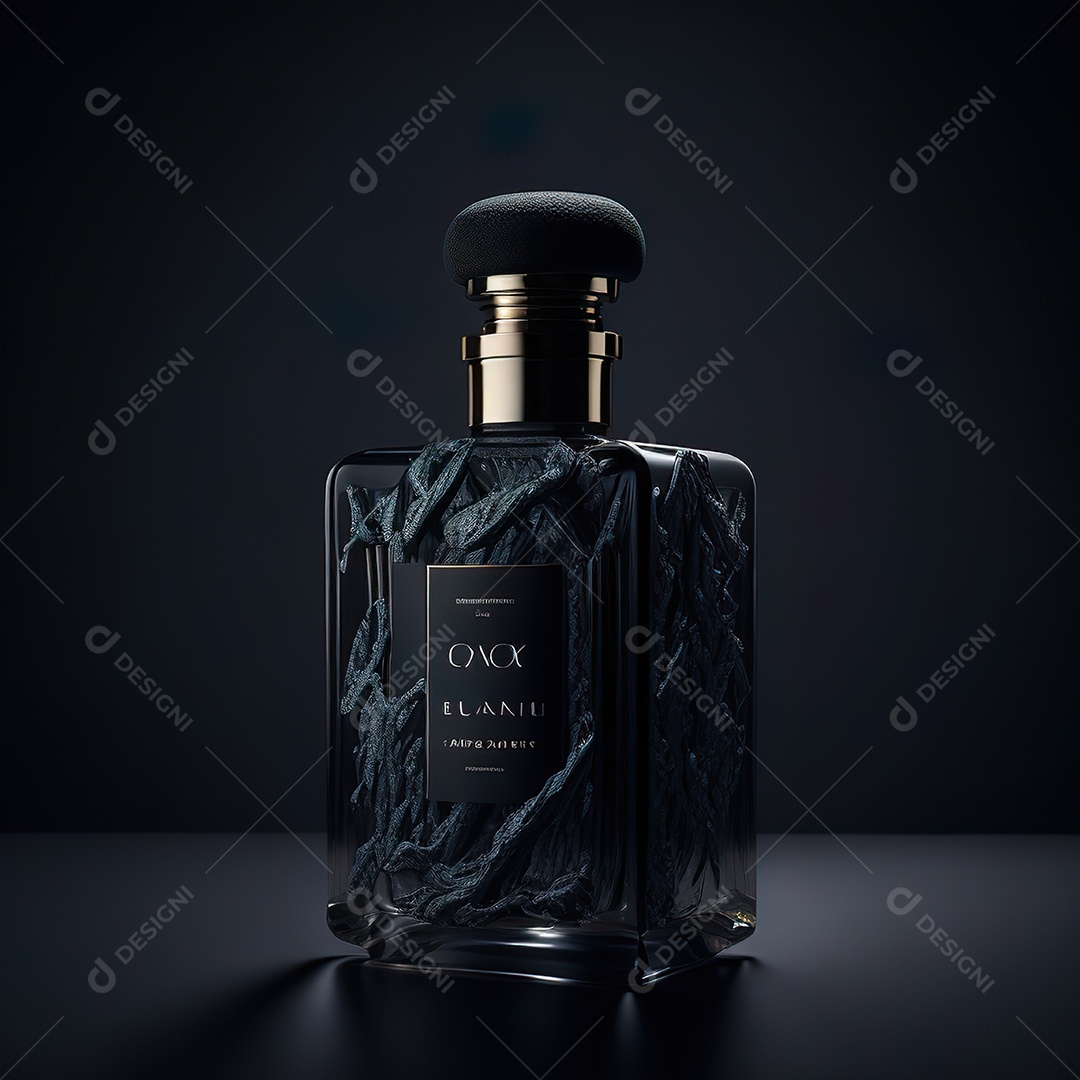 Imagem realista de frasco de perfume sobre fundo isolado