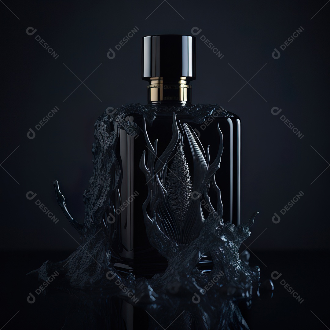 Imagem realista de frasco de perfume sobre fundo isolado