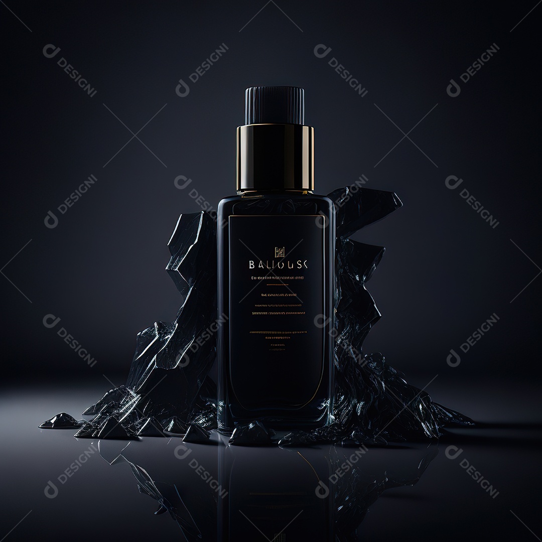 Imagem realista de frasco de perfume sobre fundo isolado