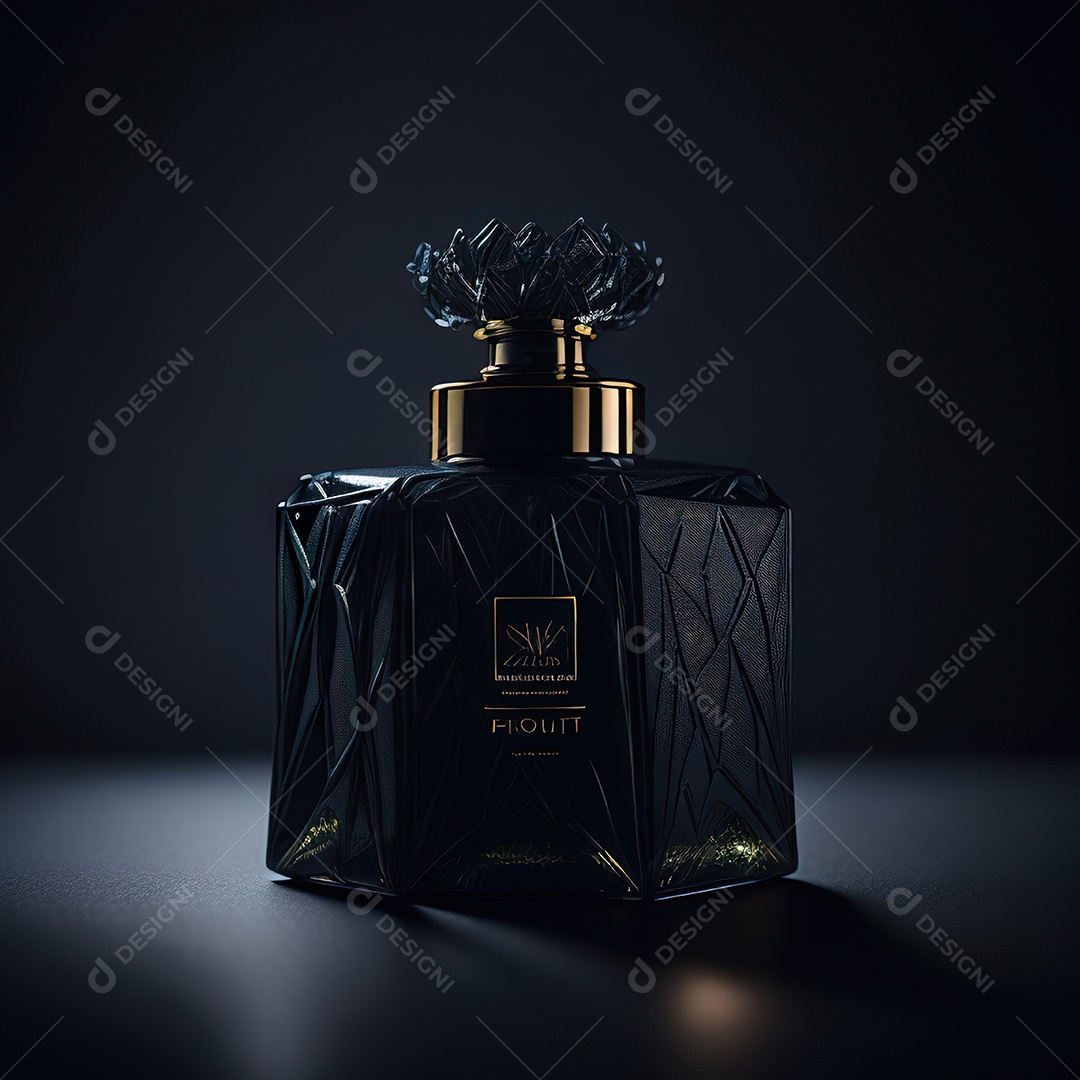 Imagem realista de frasco de perfume sobre fundo isolado