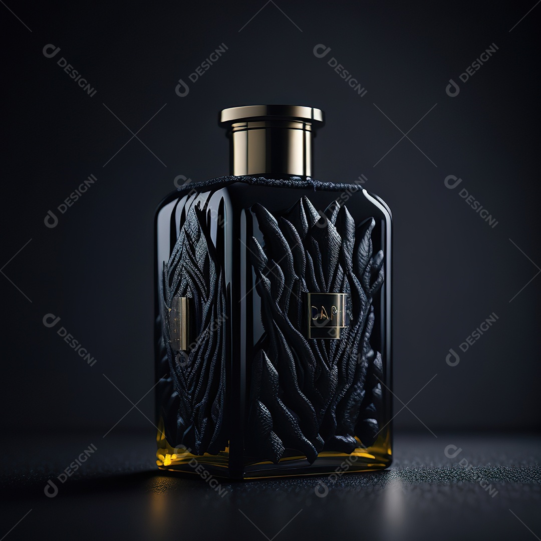 Imagem realista de frasco de perfume sobre fundo isolado