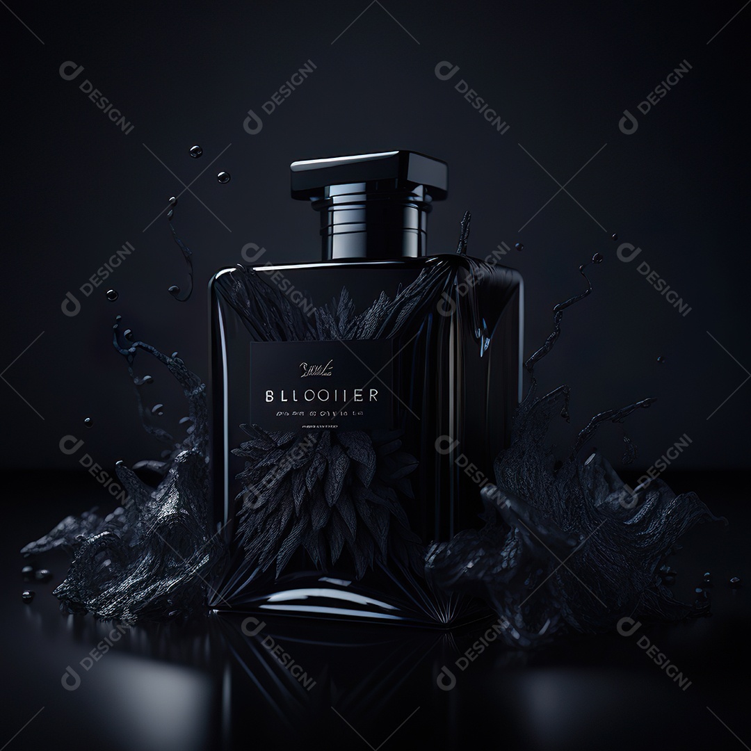 Imagem realista de frasco de perfume sobre fundo isolado