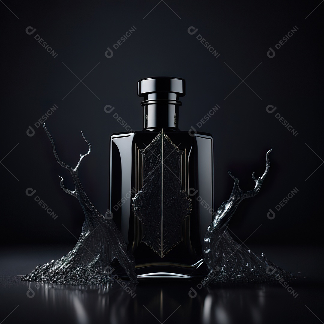 Imagem realista de frasco de perfume sobre fundo isolado