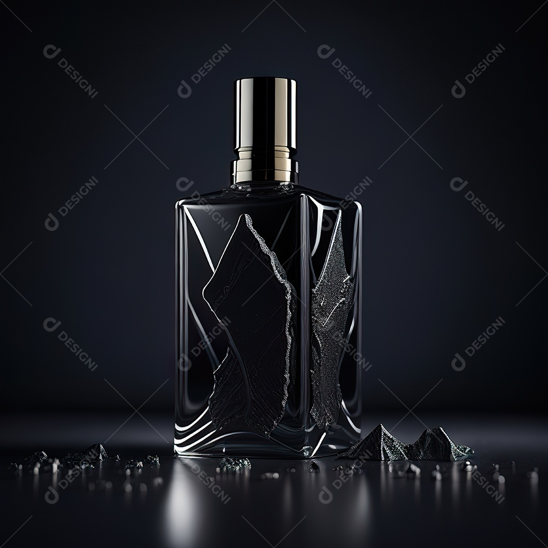 Imagem realista de frasco de perfume sobre fundo isolado