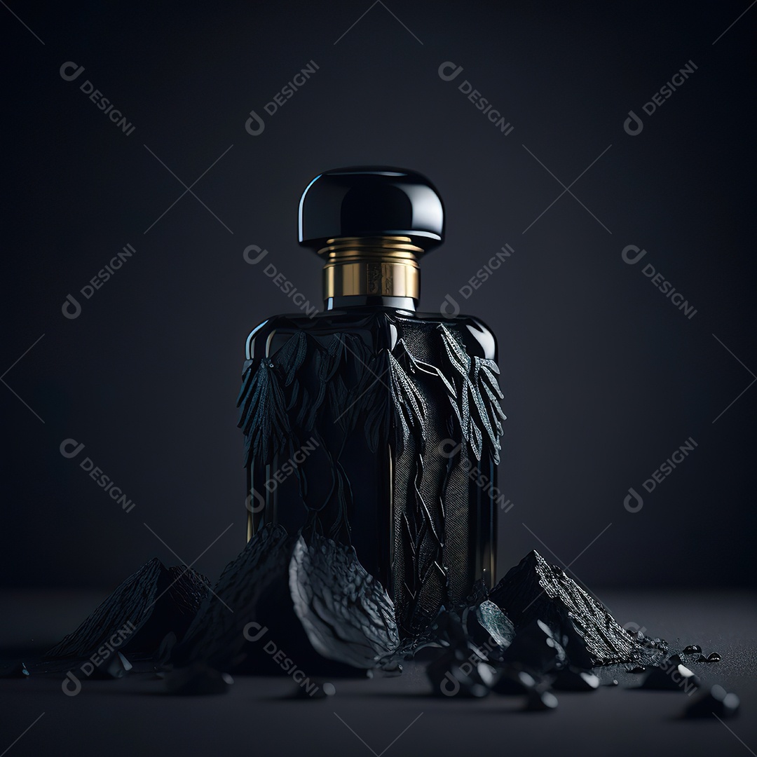 Imagem realista de frasco de perfume sobre fundo isolado