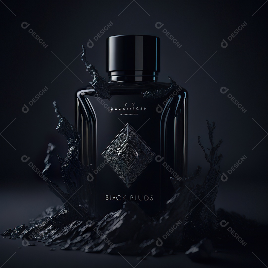 Imagem realista de frasco de perfume sobre fundo isolado