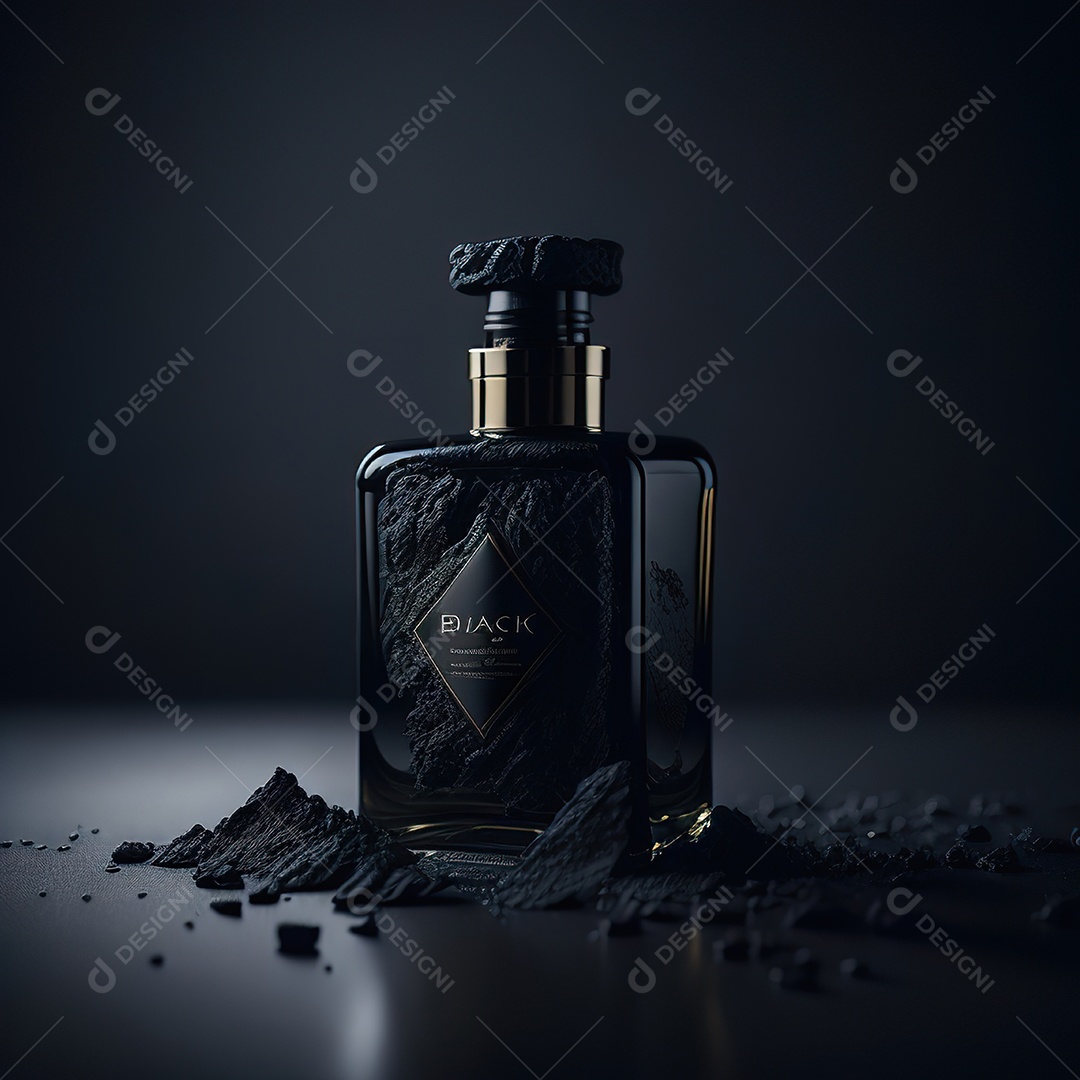 Imagem realista de frasco de perfume sobre fundo isolado