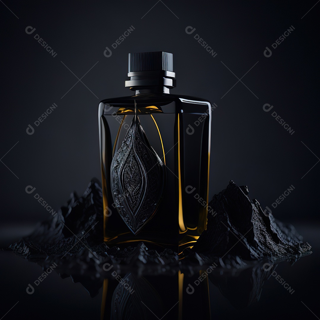 Imagem realista de frasco de perfume sobre fundo isolado