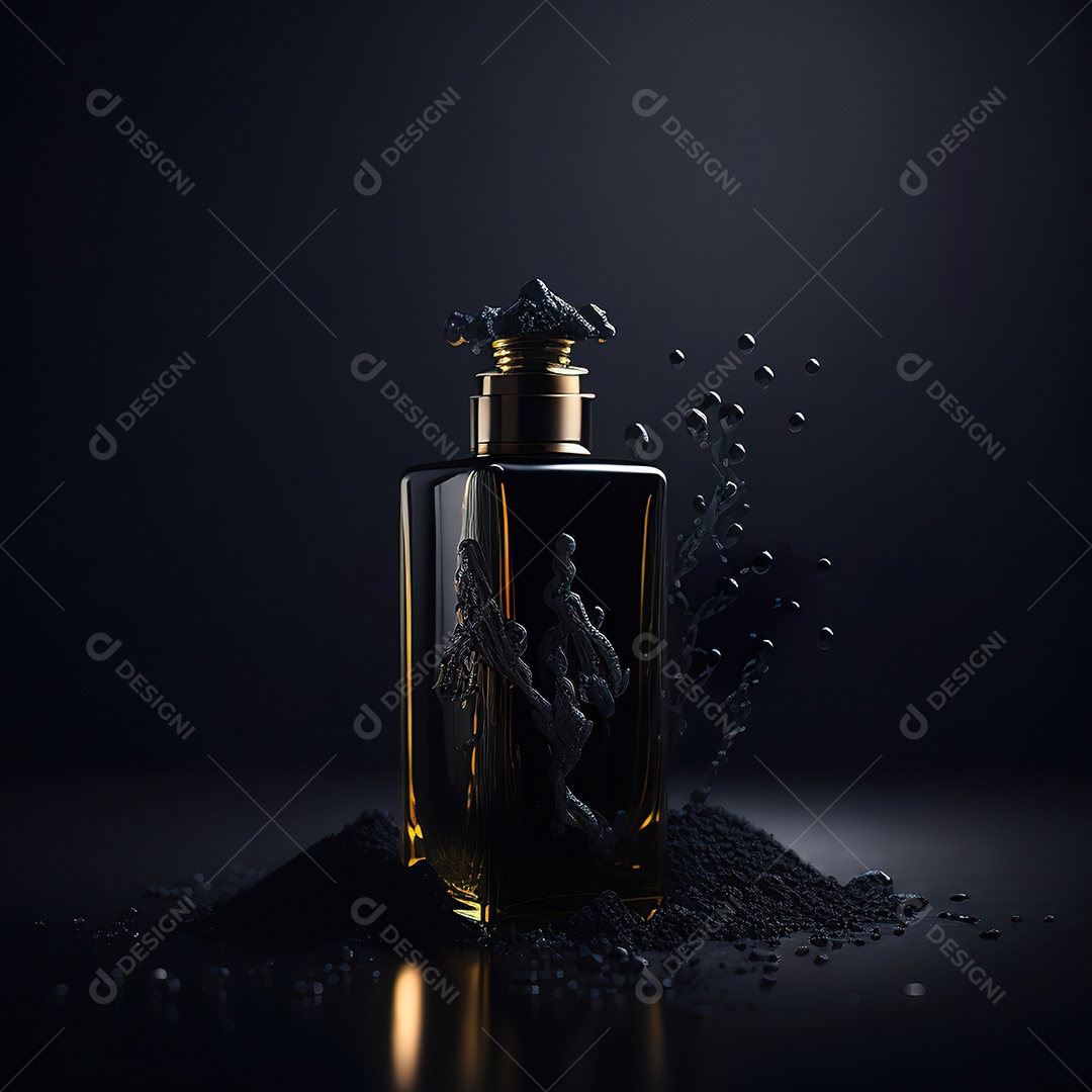 Imagem realista de frasco de perfume sobre fundo isolado