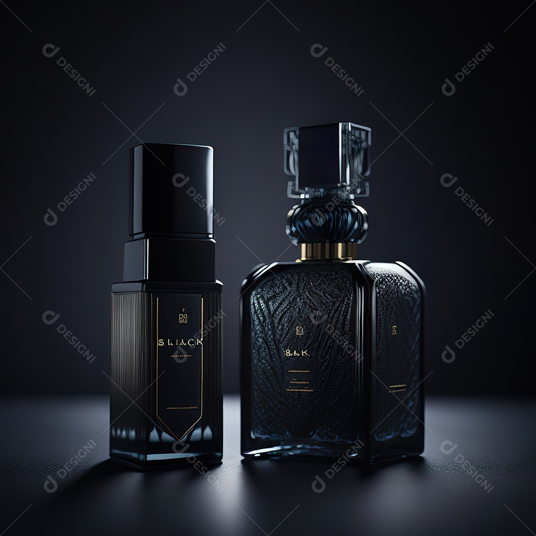 Imagem realista de frasco de perfume sobre fundo isolado