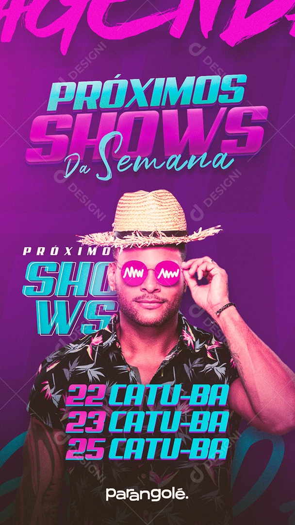Flyer Story Próximos Shows Da Semana Parangolé Social Media PSD Editável