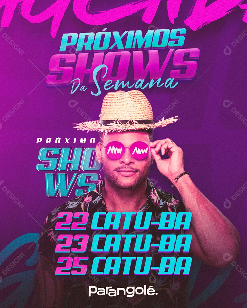 Flyer Feed Próximos Shows Da Semana Parangolé Social Media PSD Editável