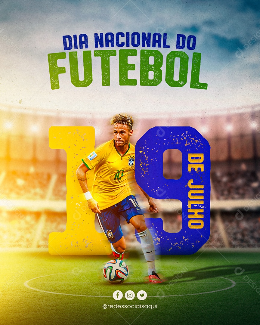 Dia Nacional Do Futebol 19 De Julho Social Media PSD Editável