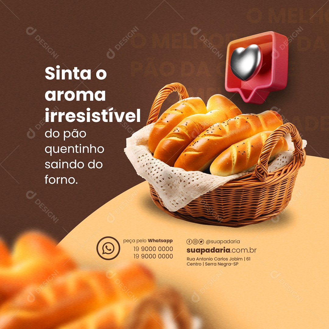 Sinta O Aroma Irresistível Do Pão Quentinho Saindo Do Forno Padaria Social Media PSD Editável