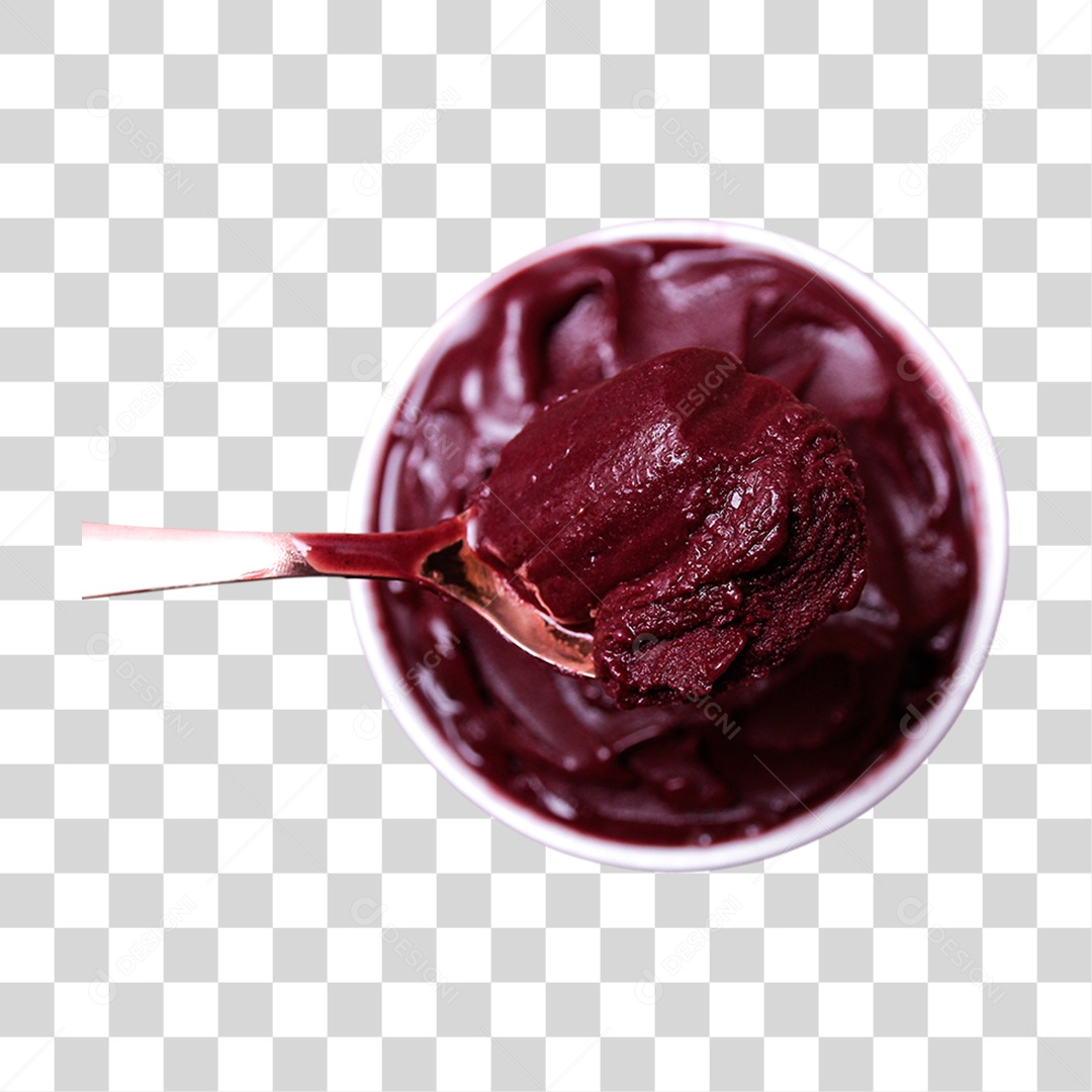 Açaí Delicioso em Tigela PNG Transparente