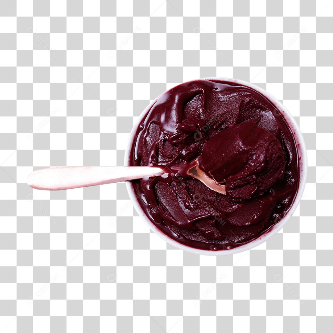 Açaí Delicioso em Tigela PNG Transparente