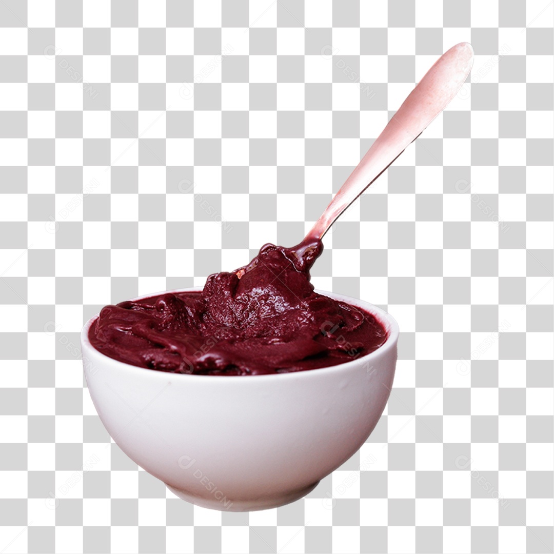 Açaí Delicioso em Tigela PNG Transparente