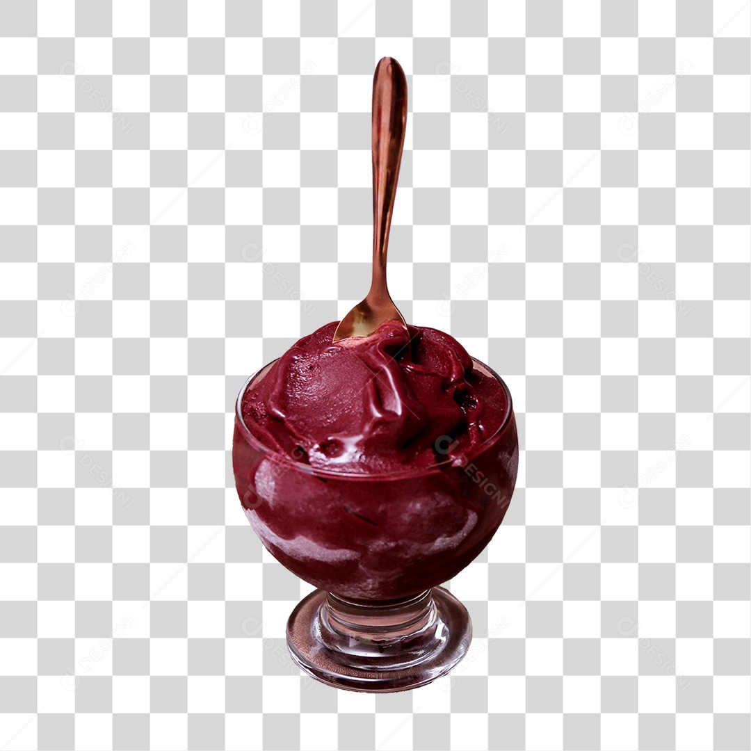 Açaí Delicioso em Tigela PNG Transparente