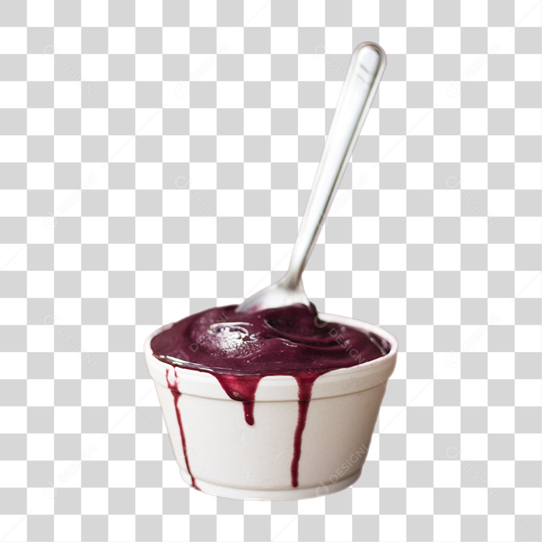 Açaí Delicioso em Tigela PNG Transparente