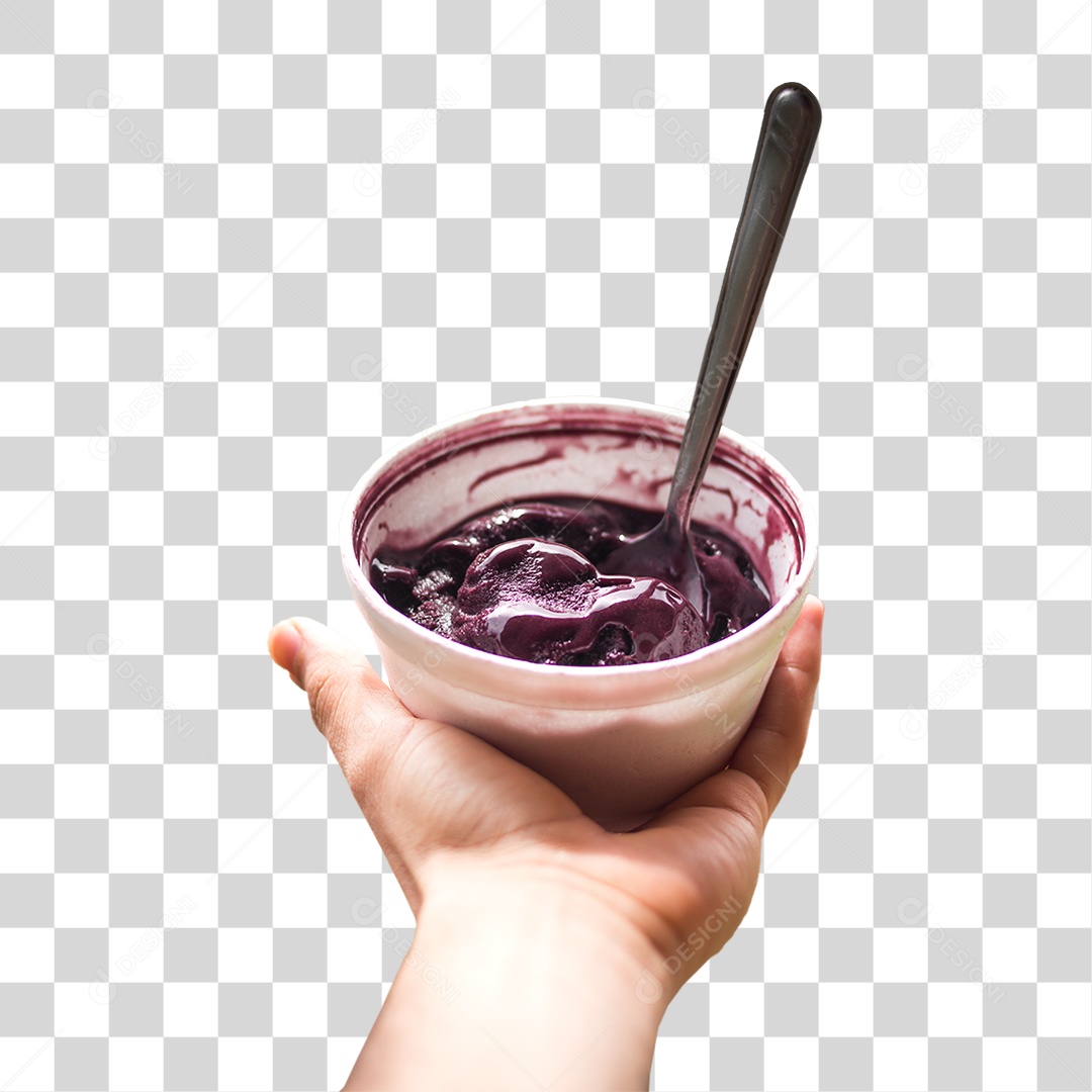 Açaí Delicioso em Tigela PNG Transparente
