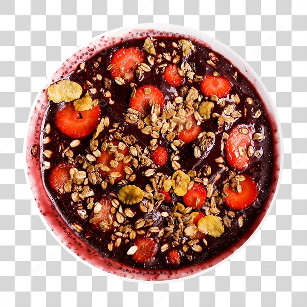 Açaí Delicioso em Tigela PNG Transparente