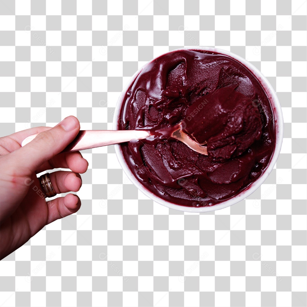 Açaí Delicioso em Tigela PNG Transparente