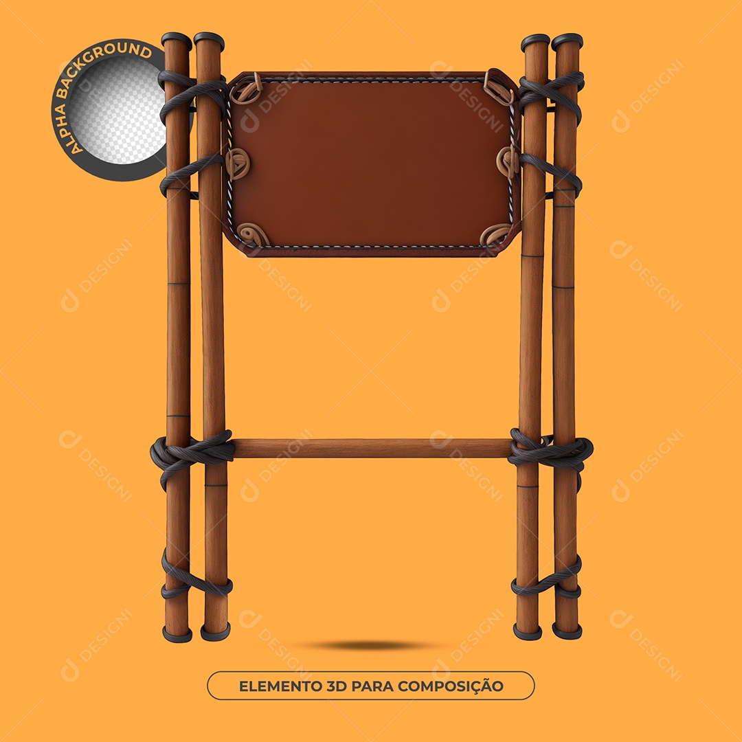 Placa De Madeira Elemento 3D Para Composição PSD