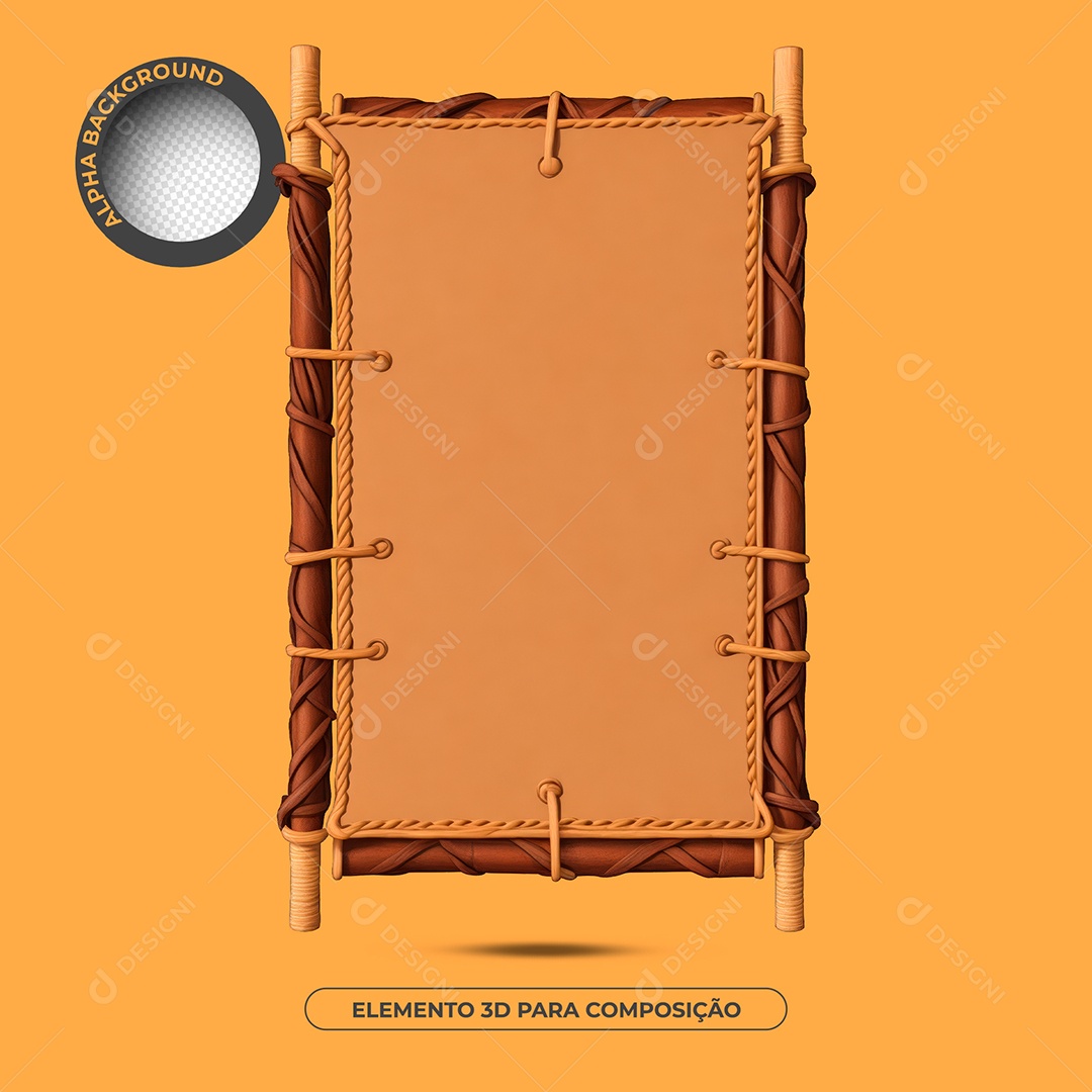 Placa De Madeira Elemento 3D Para Composição PSD