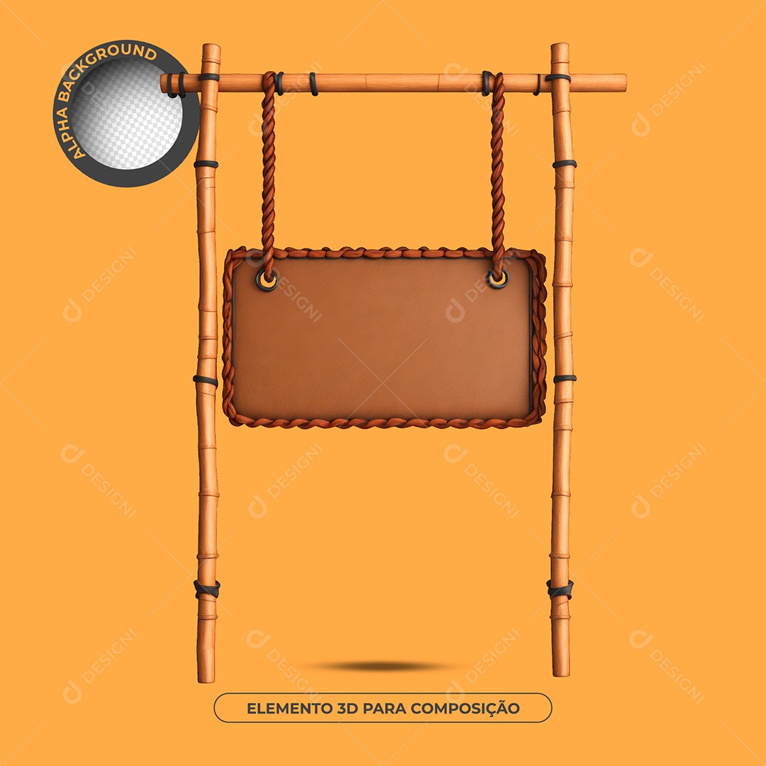 Placa De Madeira Elemento 3D Para Composição PSD