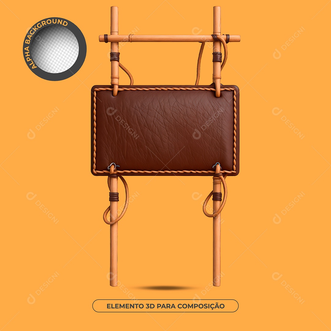 Placa De Madeira Elemento 3D Para Composição PSD