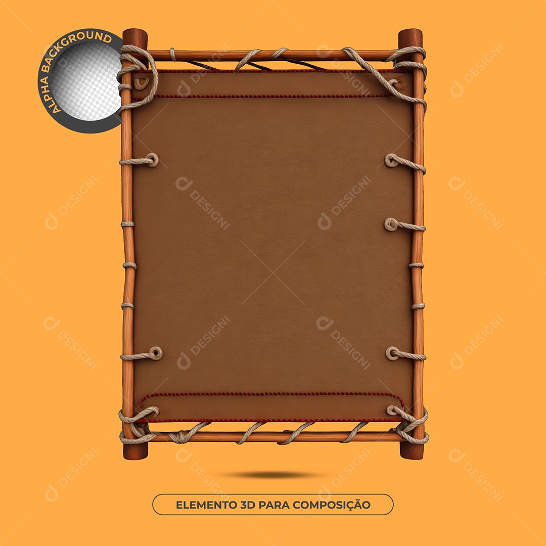 Placa De Madeira Elemento 3D Para Composição PSD